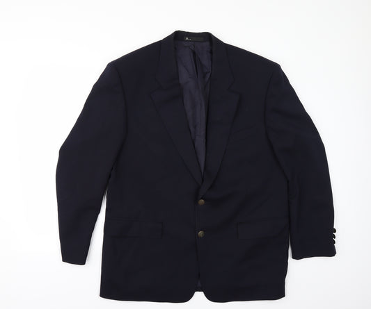 Front view of BHS men’s blue jacket suit jacket, size 42