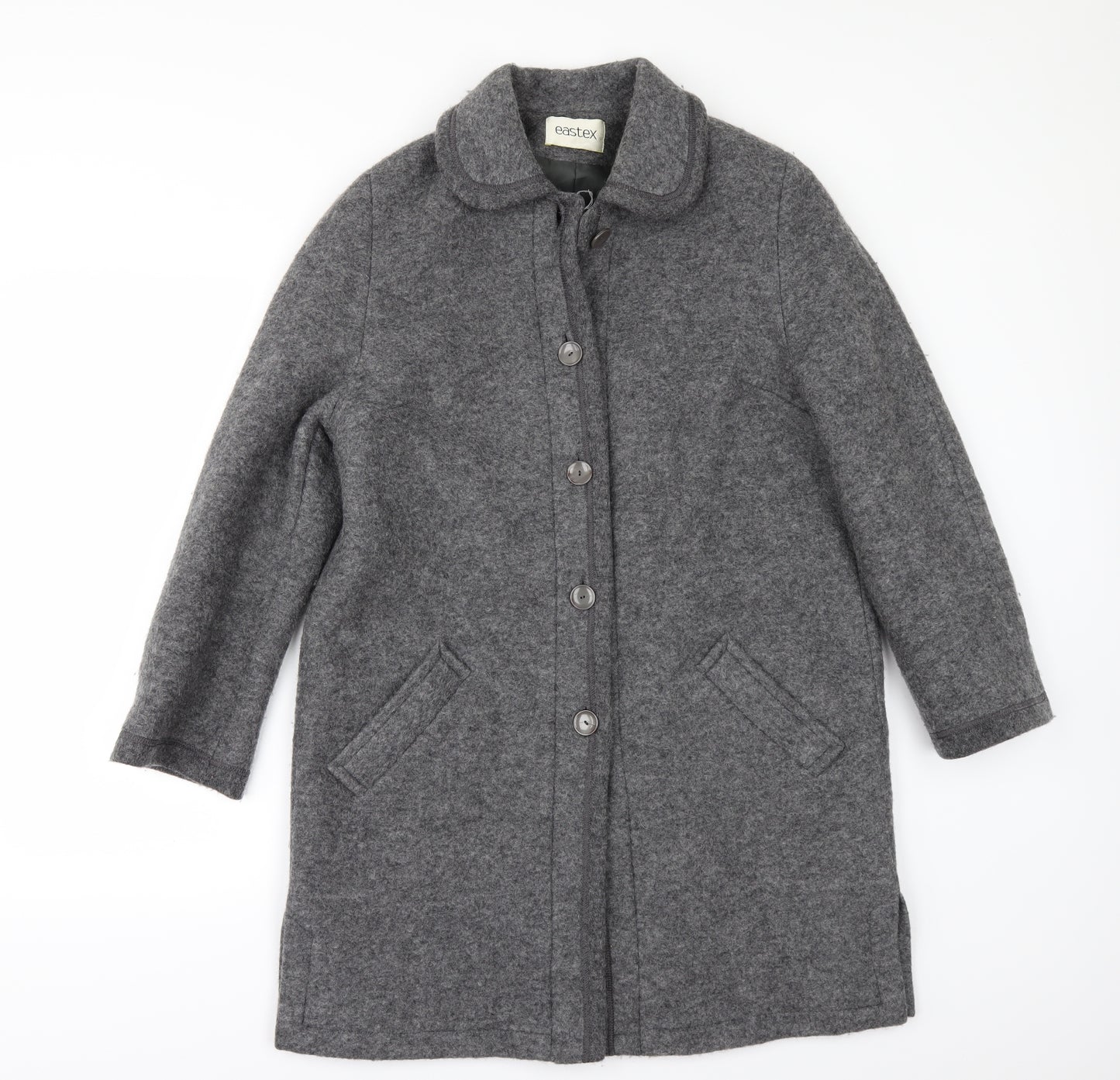 Eastex Womens Grey  Rayon Overcoat Coat Size 10