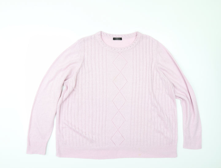 BM Womens Pink Pullover Jumper Size XL