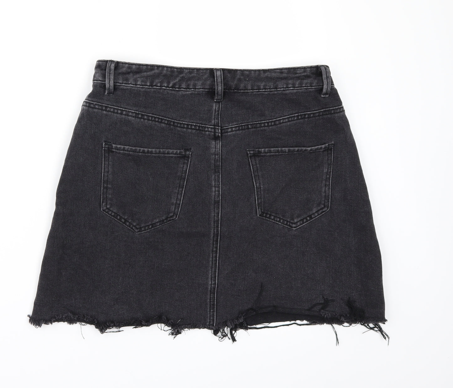 Denim & Co. Womens Black  Denim Mini Skirt Size 10
