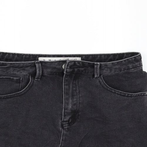 Denim & Co. Womens Black  Denim Mini Skirt Size 10