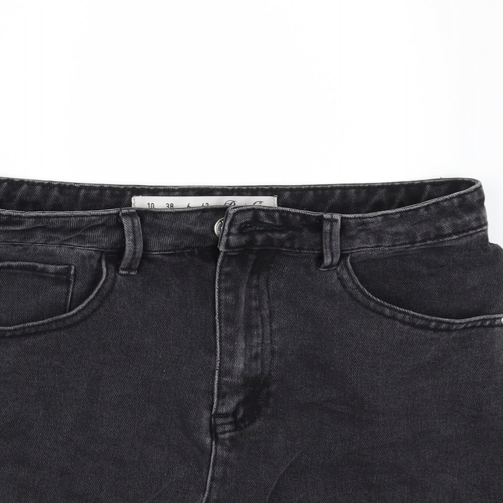 Denim & Co. Womens Black  Denim Mini Skirt Size 10