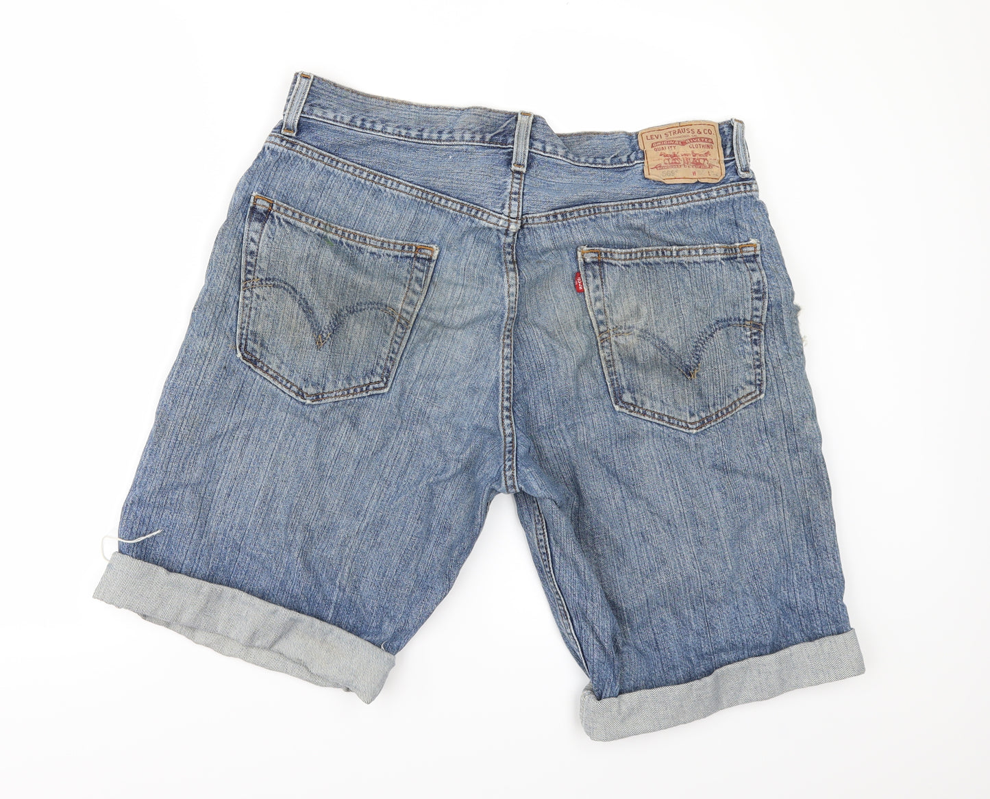 Levi's Mens Blue  Denim Cargo Shorts Size 34 - Customised Cropped