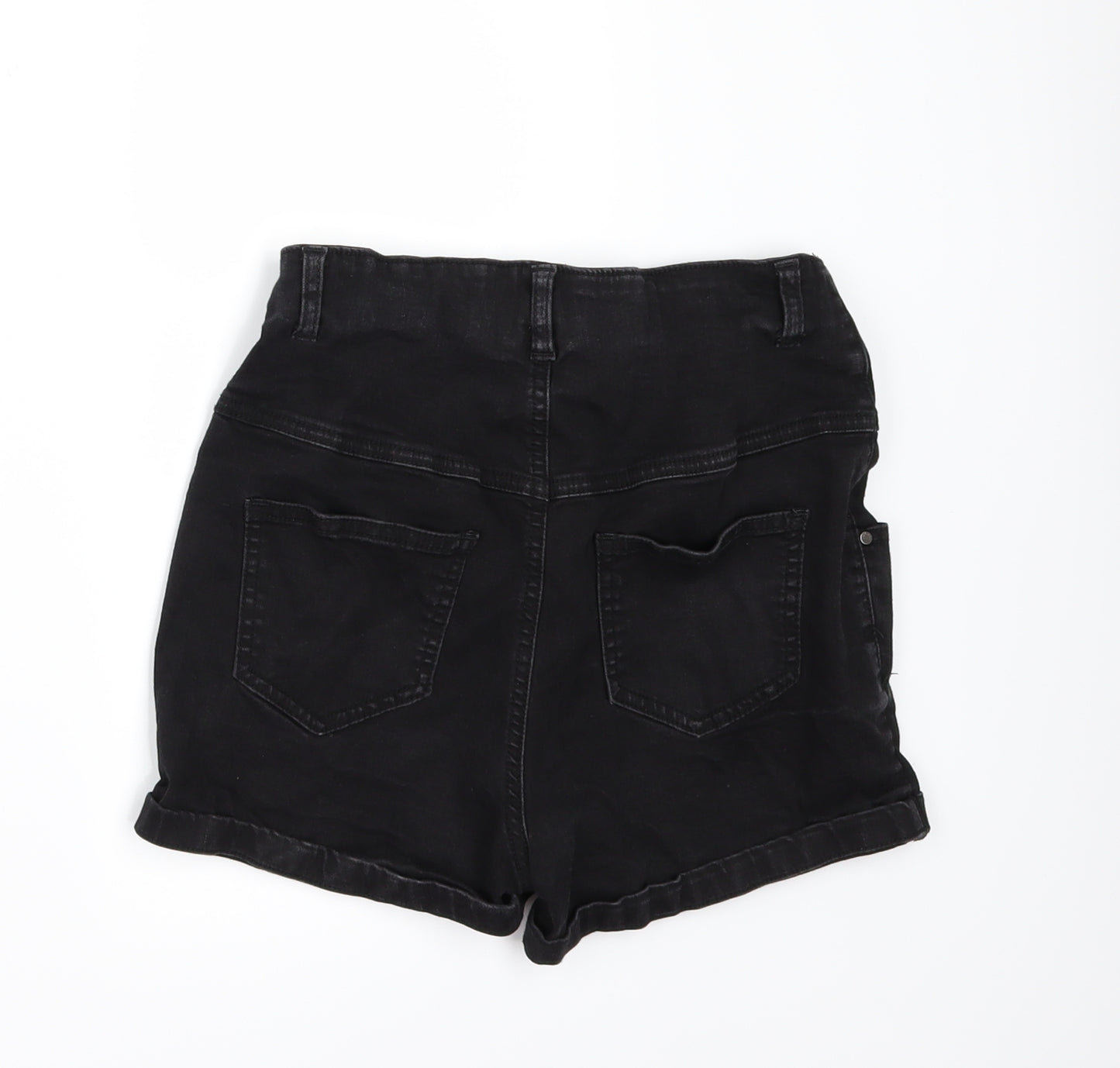 Denim & Co. Womens Black  Denim Hot Pants Shorts Size 10