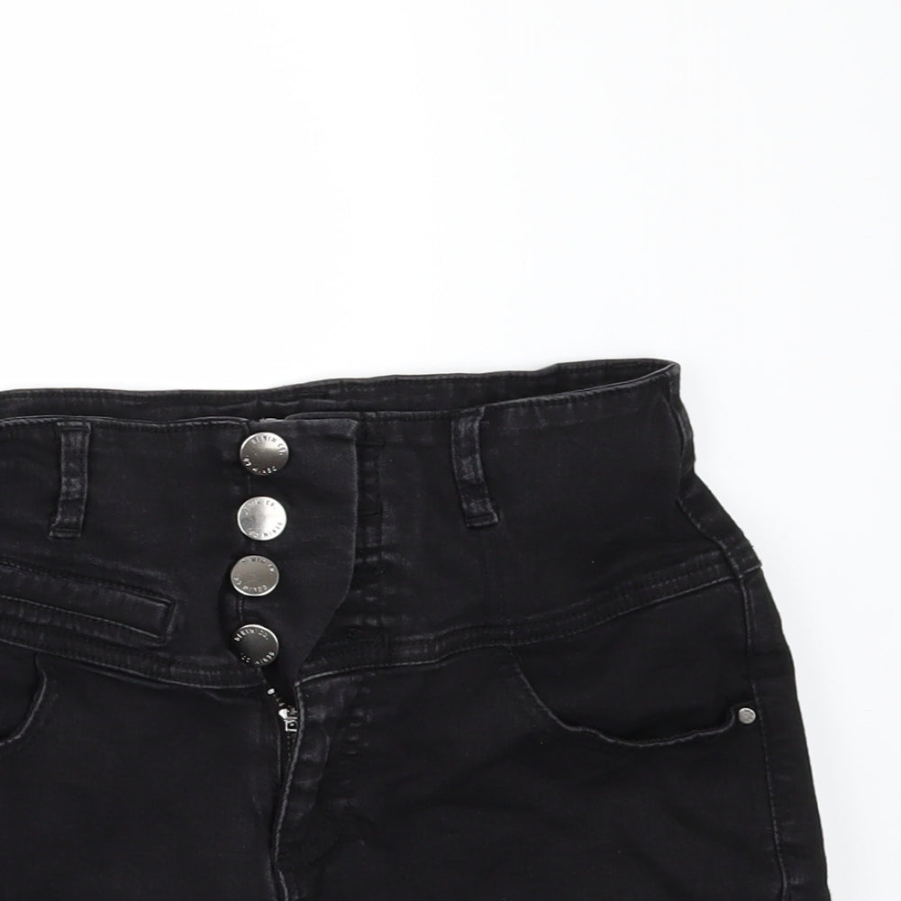 Denim & Co. Womens Black  Denim Hot Pants Shorts Size 10