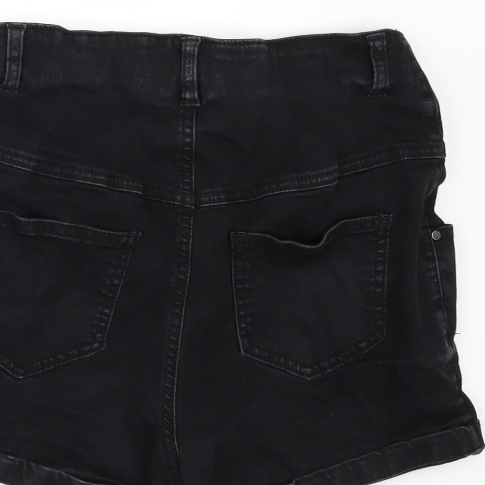 Denim & Co. Womens Black  Denim Hot Pants Shorts Size 10