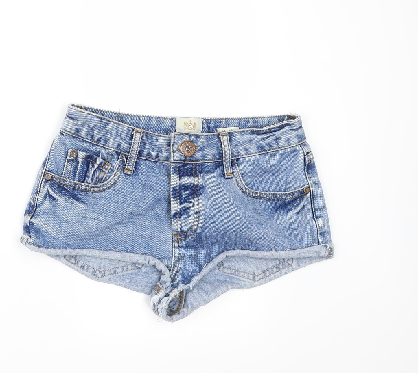 River Island Womens Blue  Denim Hot Pants Shorts Size 8