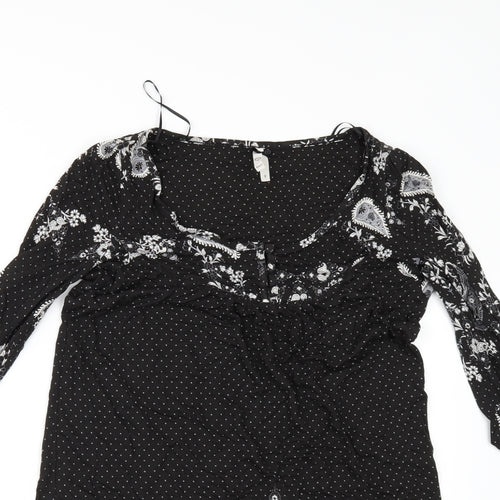 NEXT Womens Black Floral  T-Shirt Dress  Size 8
