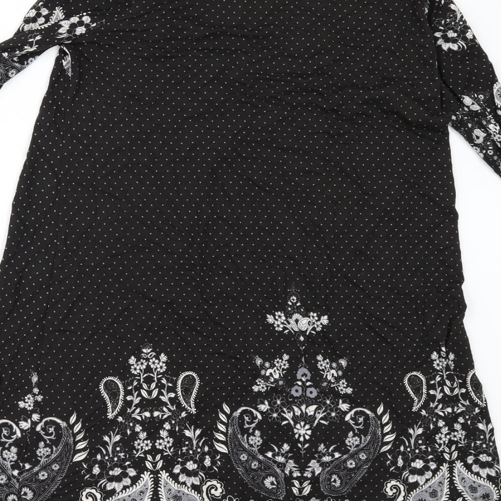 NEXT Womens Black Floral  T-Shirt Dress  Size 8