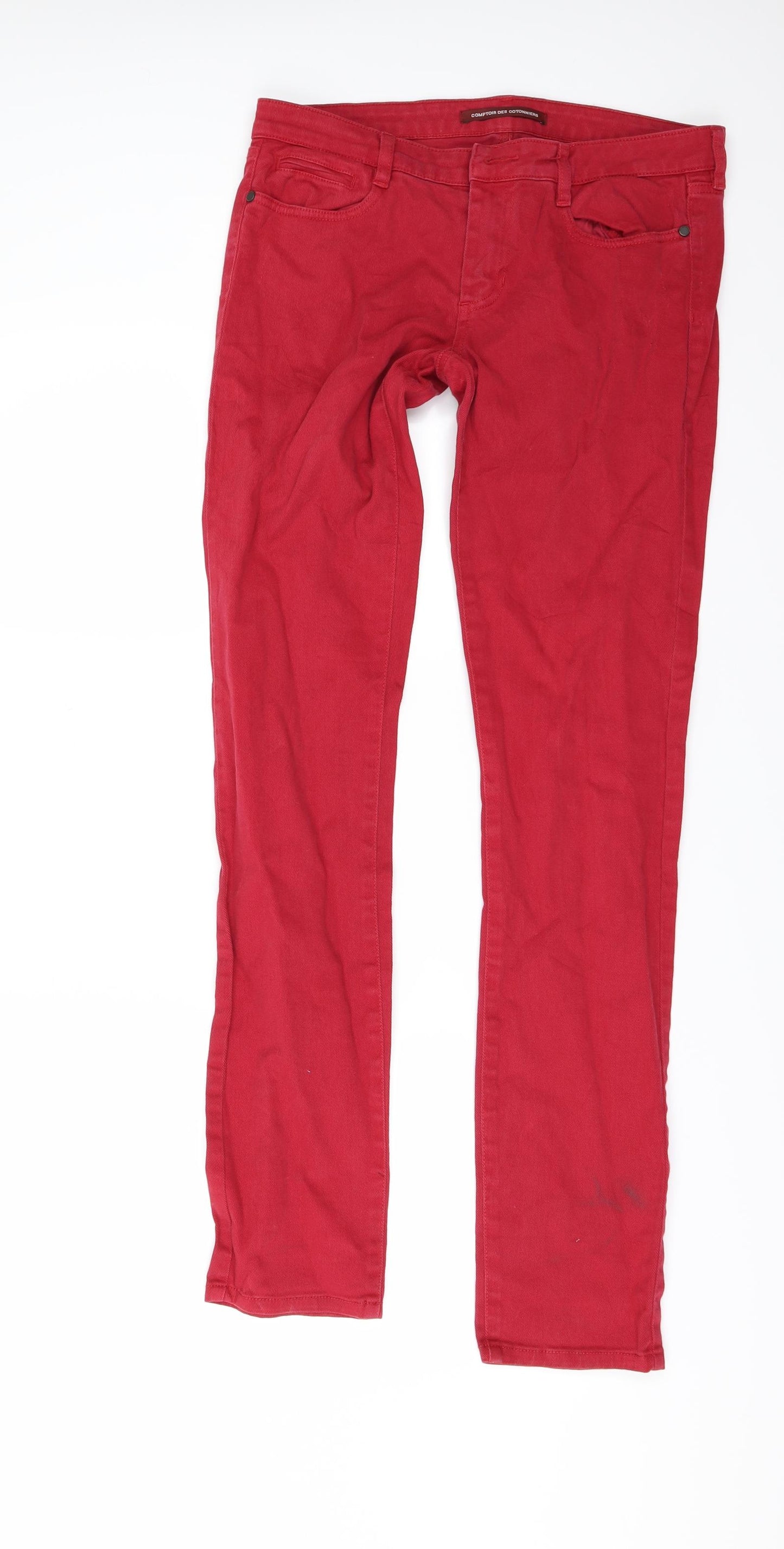 Comptoir des Cotonniers Womens Red  Denim Skinny Jeans Size 10XL L32 in