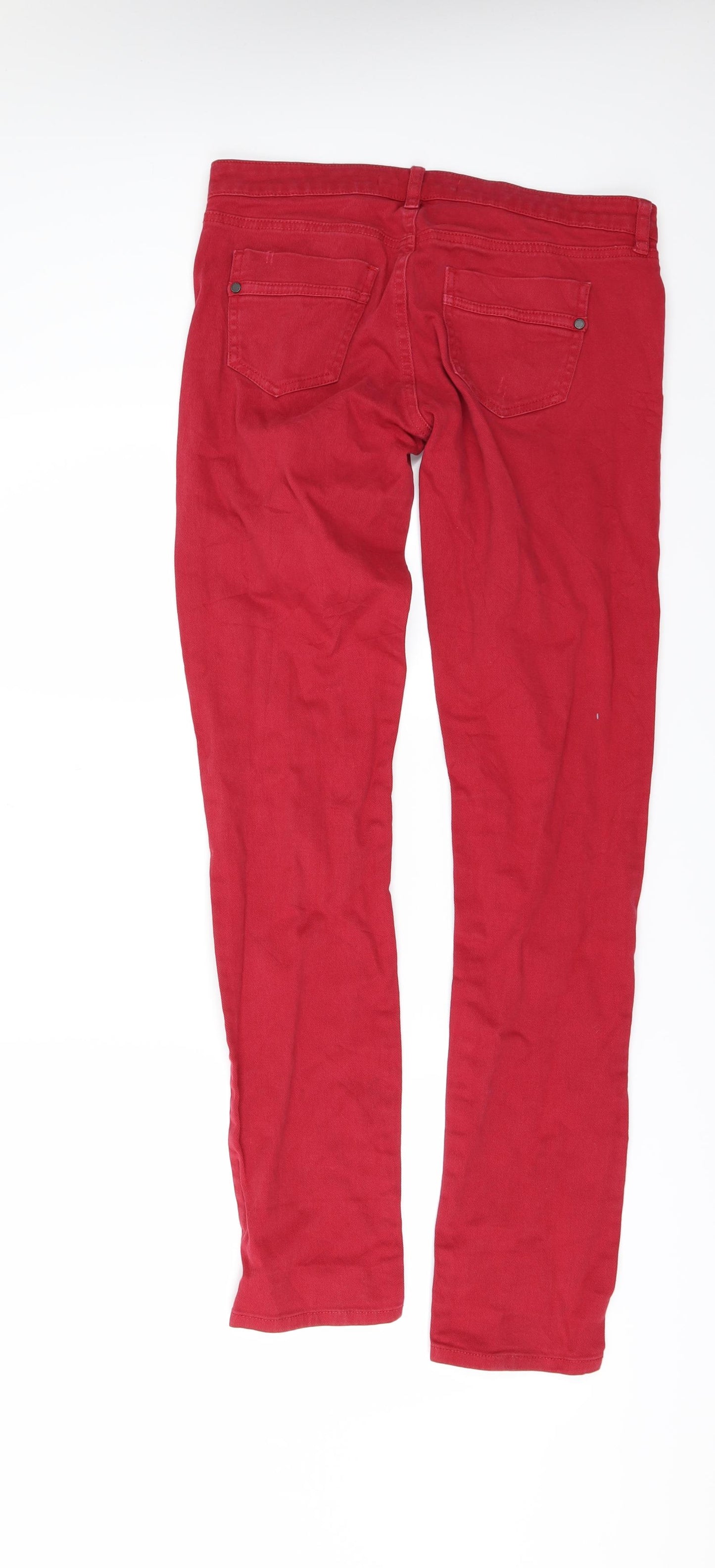 Comptoir des Cotonniers Womens Red  Denim Skinny Jeans Size 10XL L32 in