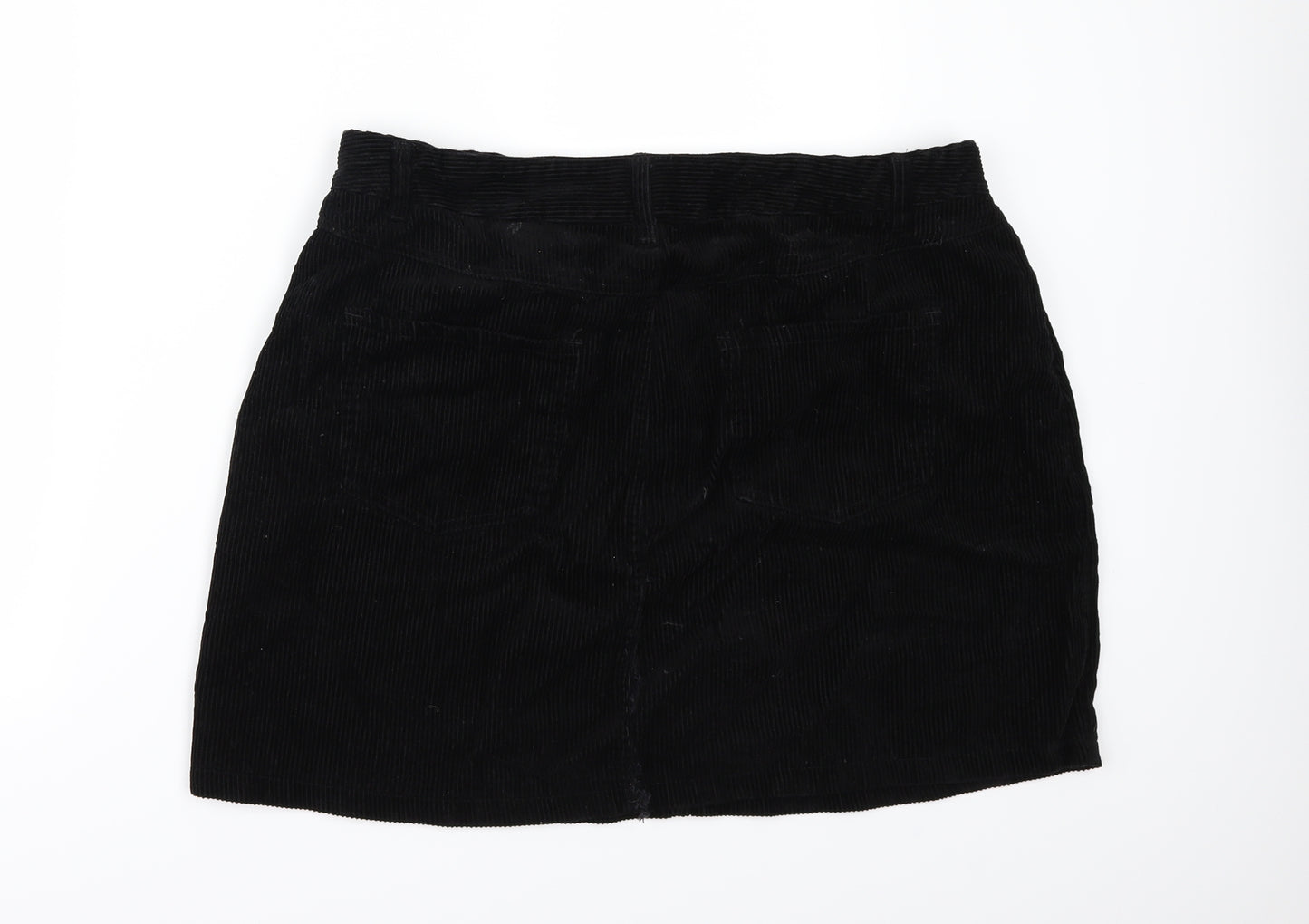 New Look Womens Black  Corduroy Mini Skirt Size 8