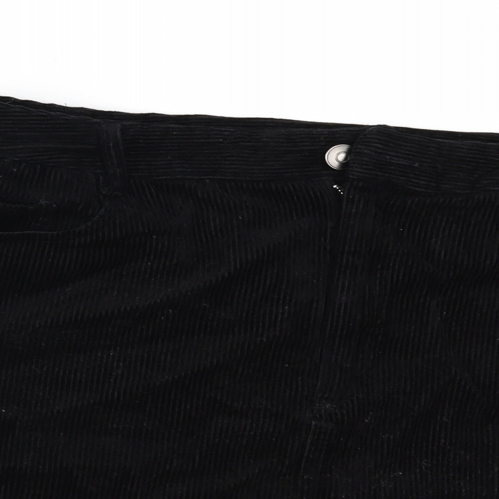 New Look Womens Black  Corduroy Mini Skirt Size 8