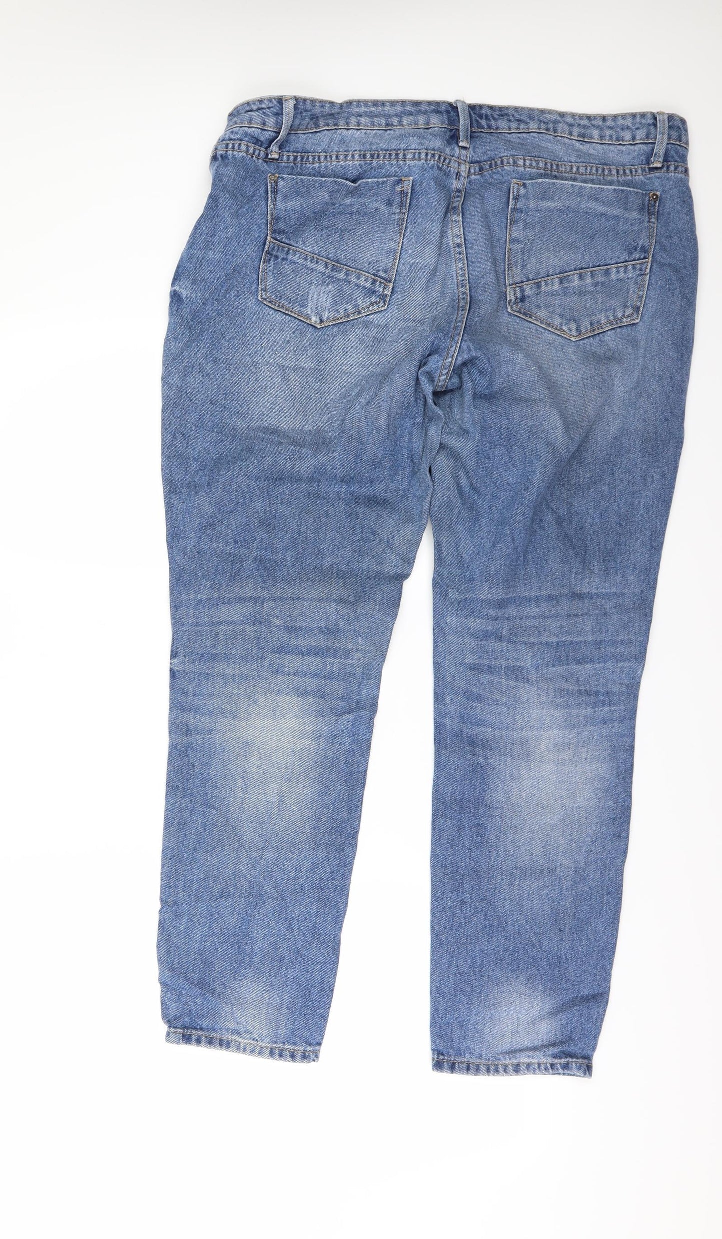 JustFab Womens Blue  Denim Boyfriend Jeans Size 38 L29 in