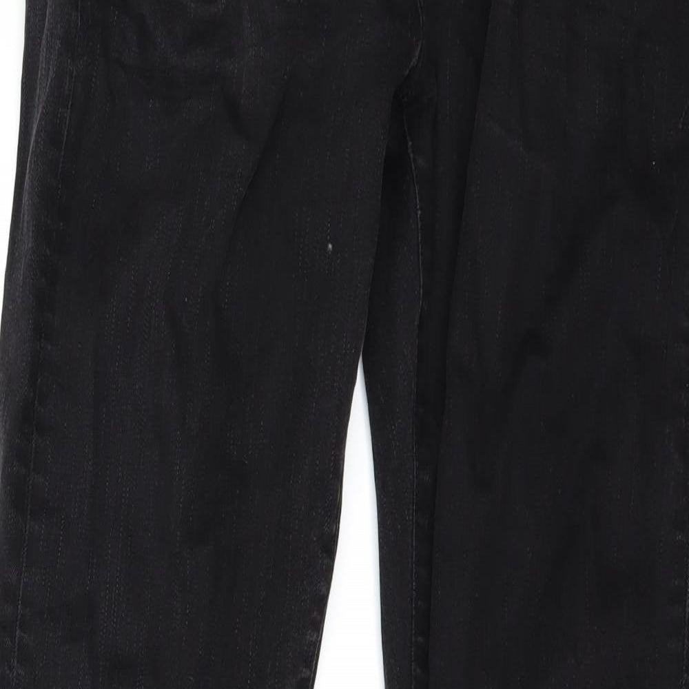 River Island Mens Black  Denim Straight Jeans Size 34 L30 in