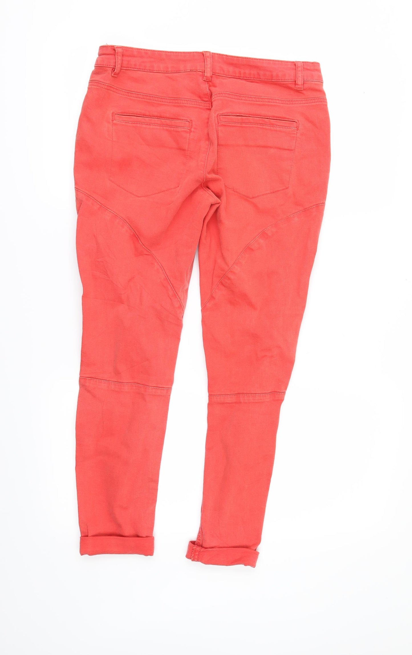 Topshop Womens Orange  Denim Cropped Jeans Size 10 L24 in