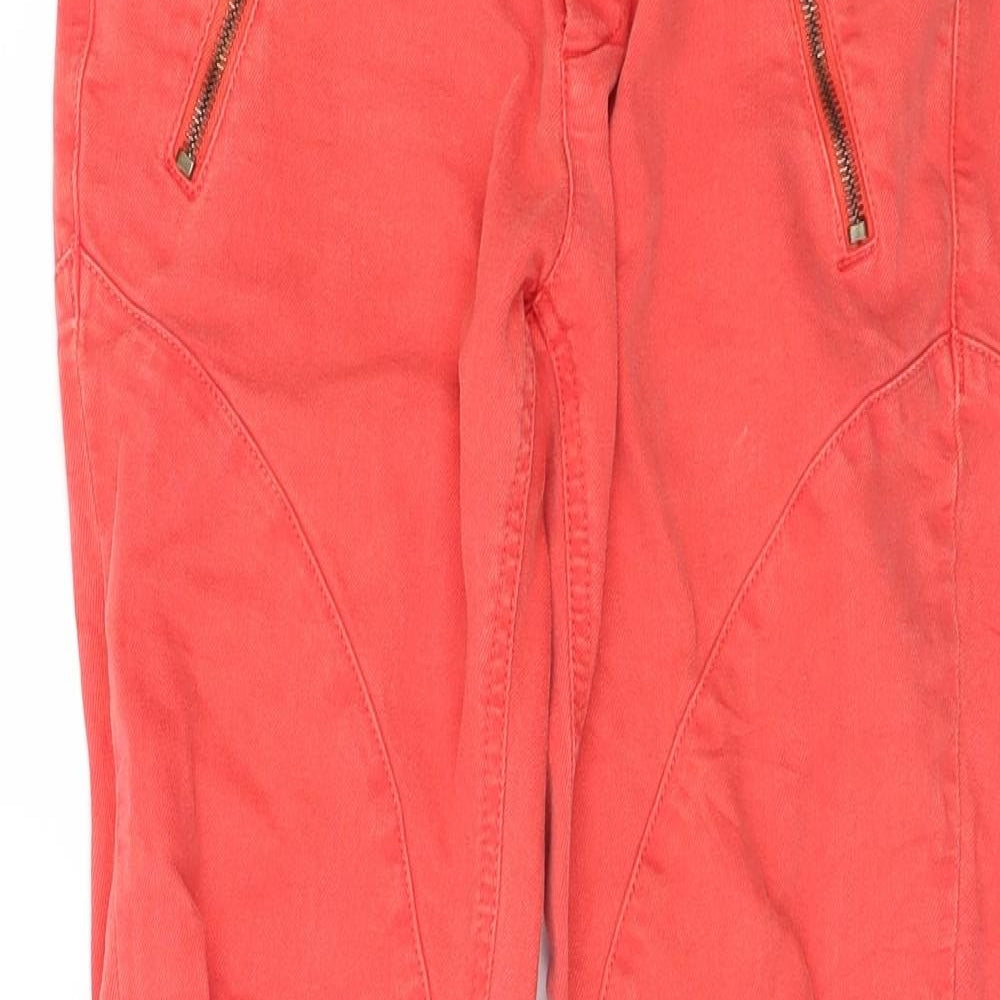 Topshop Womens Orange  Denim Cropped Jeans Size 10 L24 in