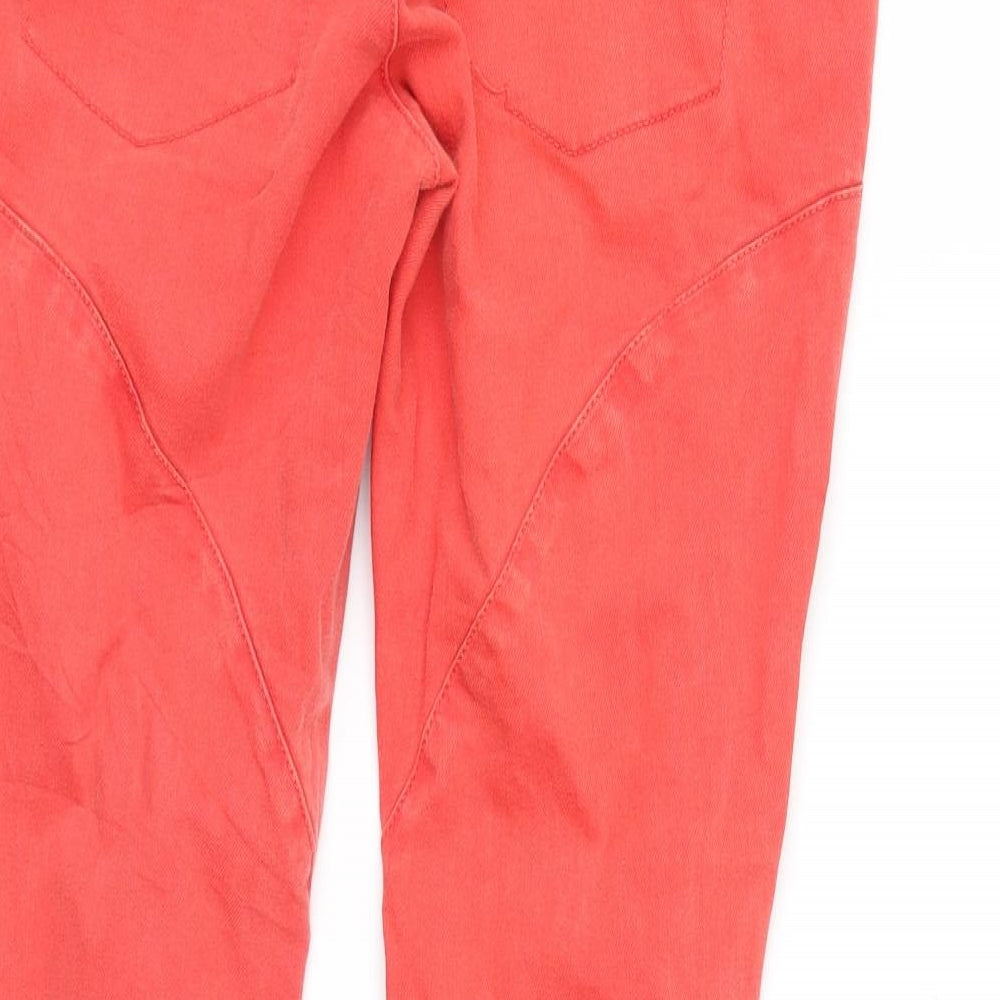 Topshop Womens Orange  Denim Cropped Jeans Size 10 L24 in