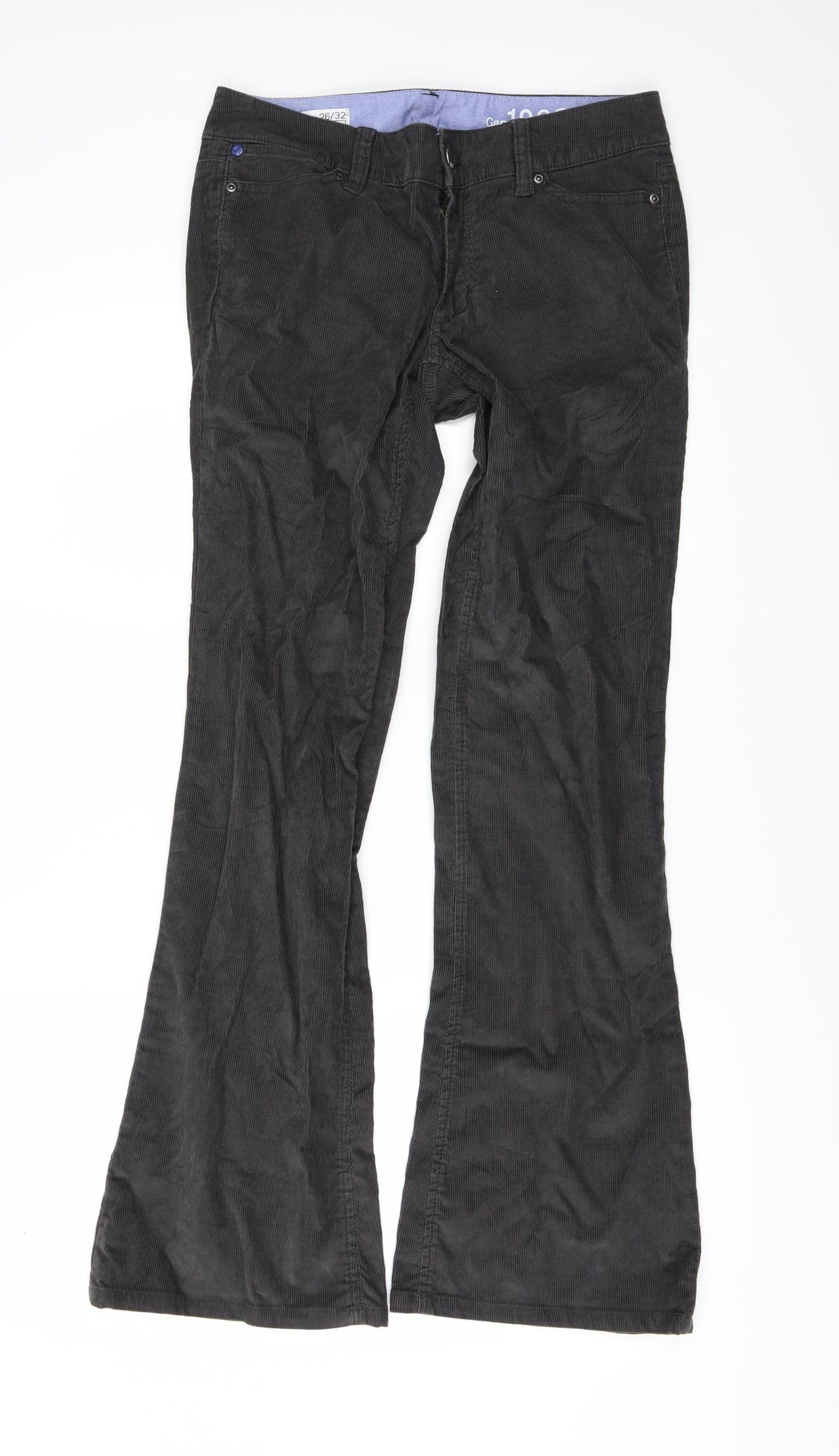 Gap Womens Grey  Corduroy Flared Jeans Size 26 L32 in