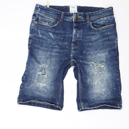Burton Mens Blue  Denim Chino Shorts Size 30