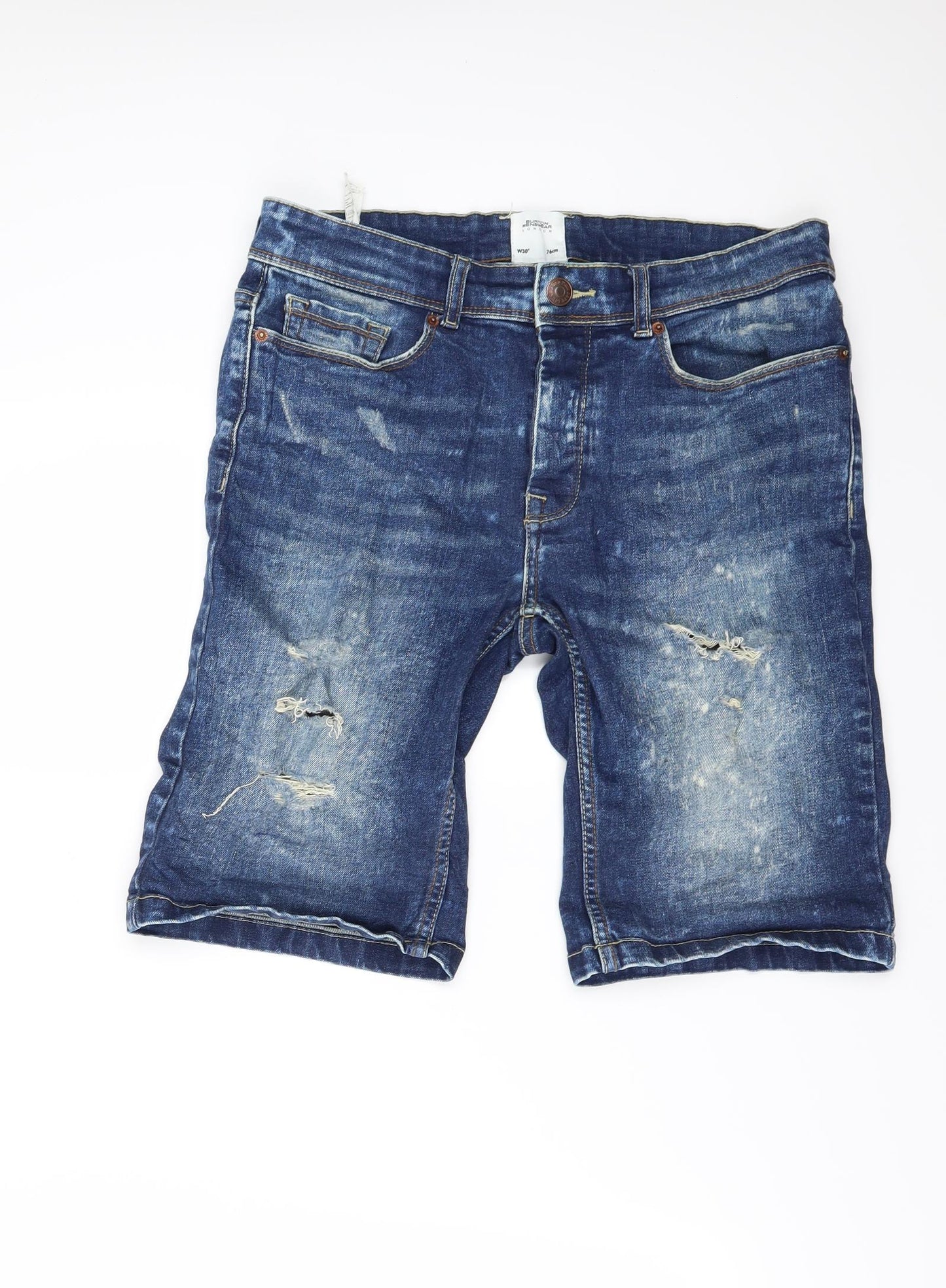 Burton Mens Blue  Denim Chino Shorts Size 30