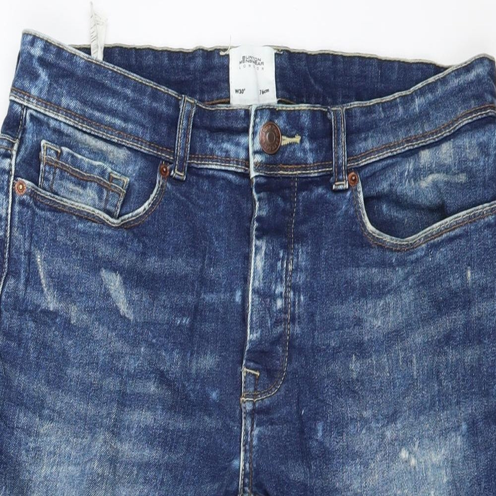 Burton Mens Blue  Denim Chino Shorts Size 30