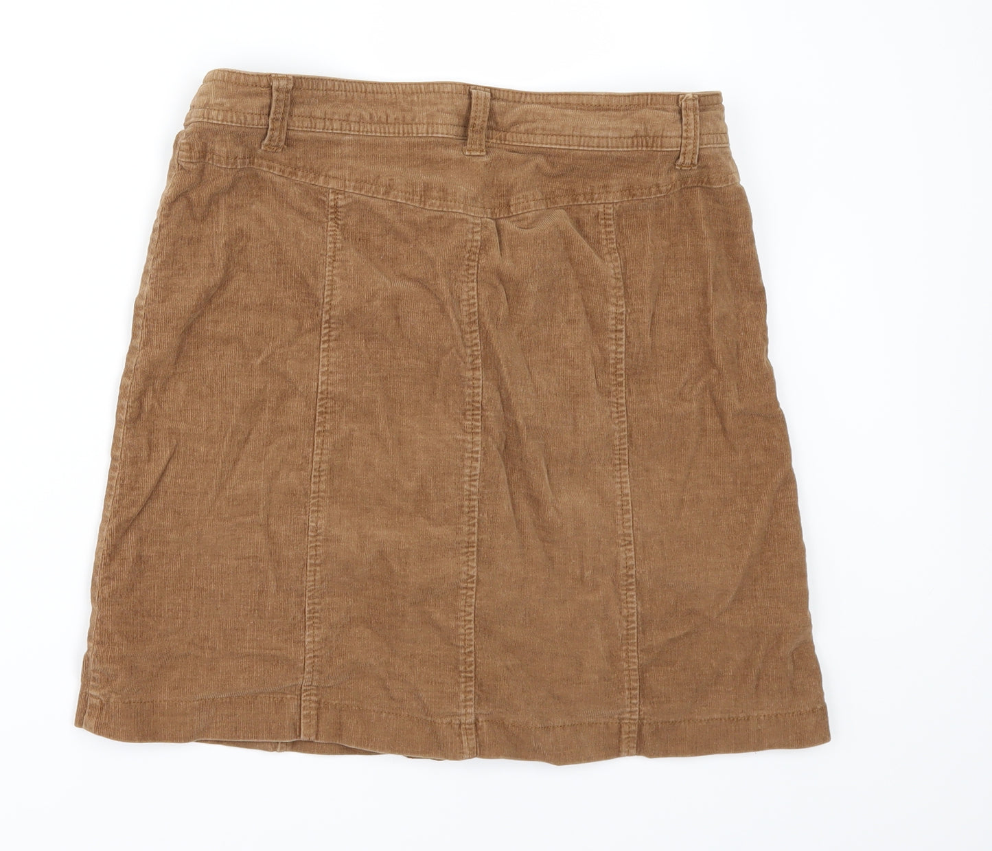 Denim & Co. Womens Beige  Corduroy Mini Skirt Size 12