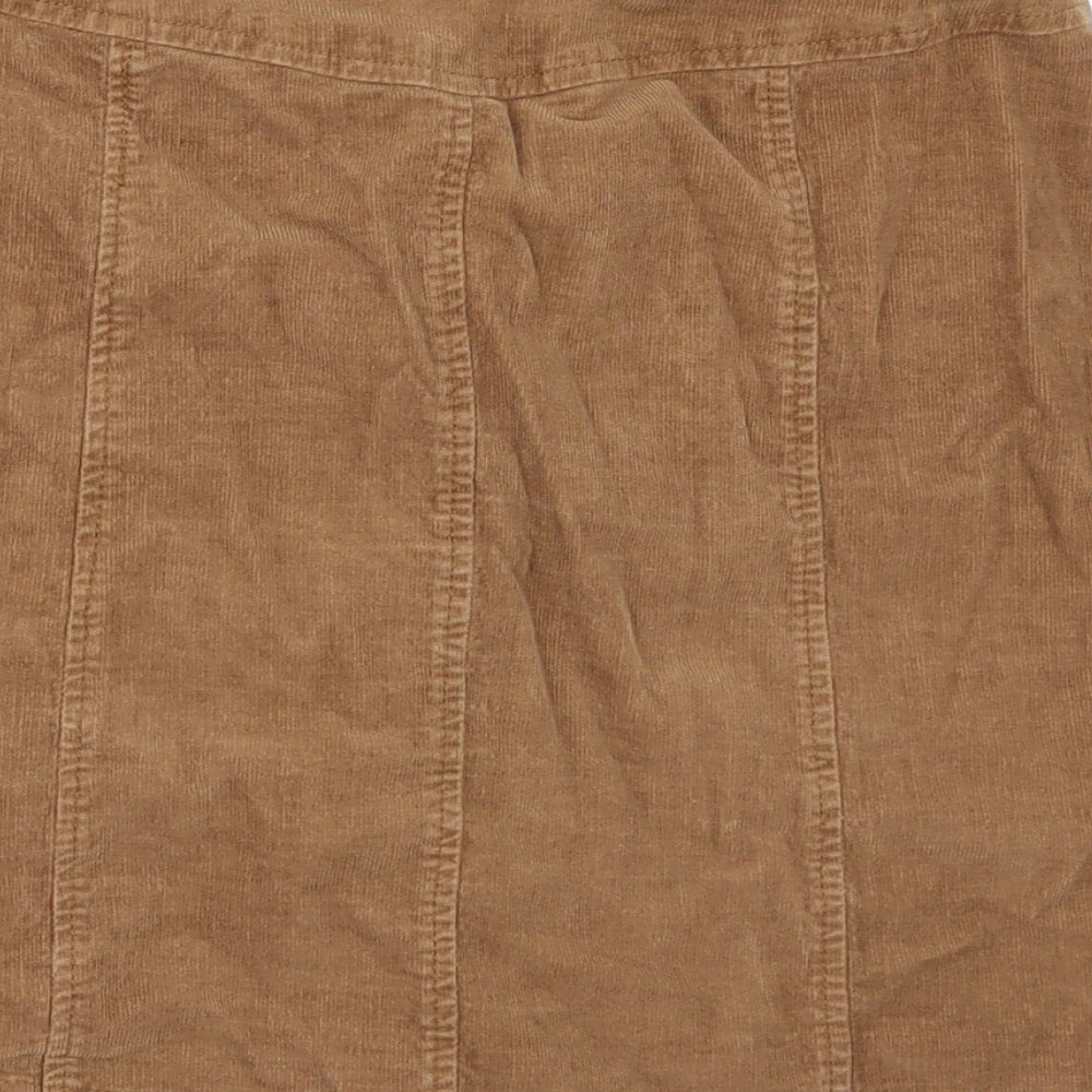 Denim & Co. Womens Beige  Corduroy Mini Skirt Size 12