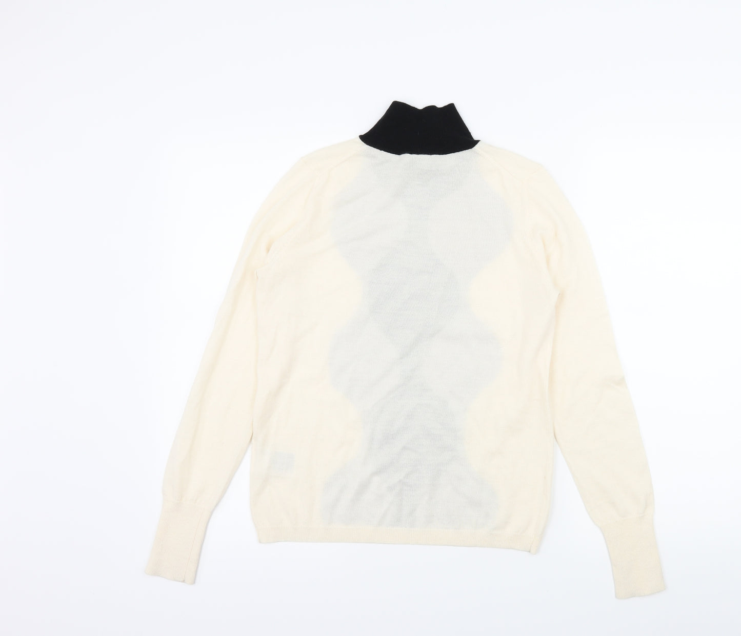 Uniqlo Womens Ivory Geometric Knit Pullover Jumper Size S