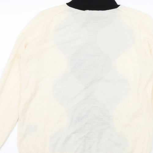 Uniqlo Womens Ivory Geometric Knit Pullover Jumper Size S