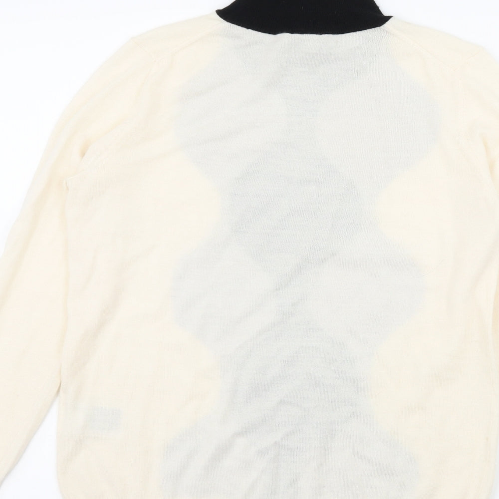 Uniqlo Womens Ivory Geometric Knit Pullover Jumper Size S