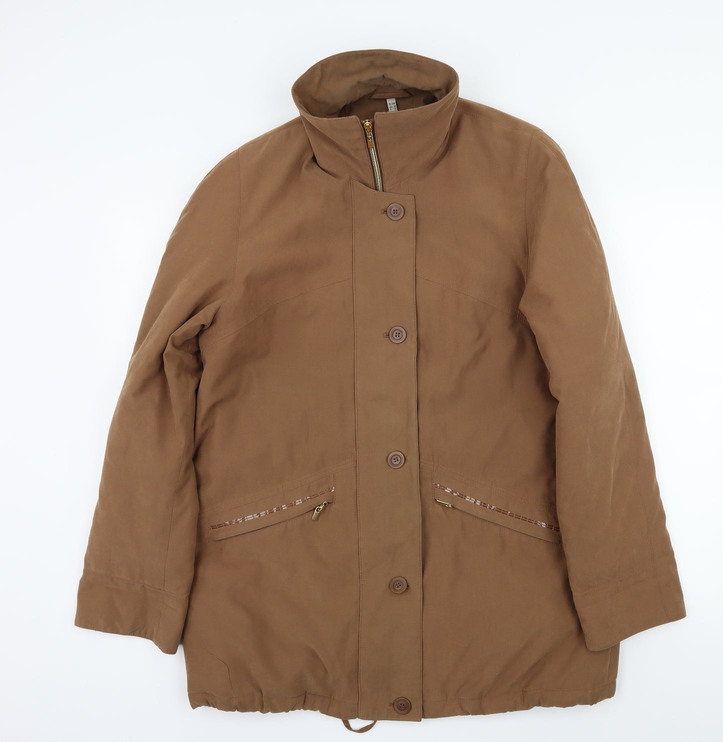 Preworn Womens Brown   Overcoat Coat Size 10
