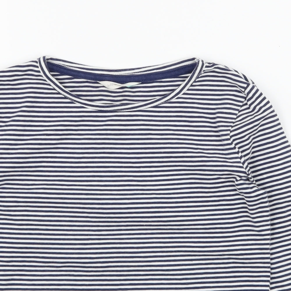 George Girls Blue Striped Jersey Basic T-Shirt Size 6 Years