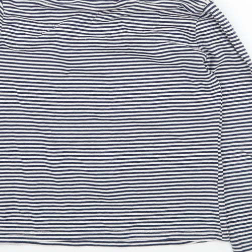 George Girls Blue Striped Jersey Basic T-Shirt Size 6 Years