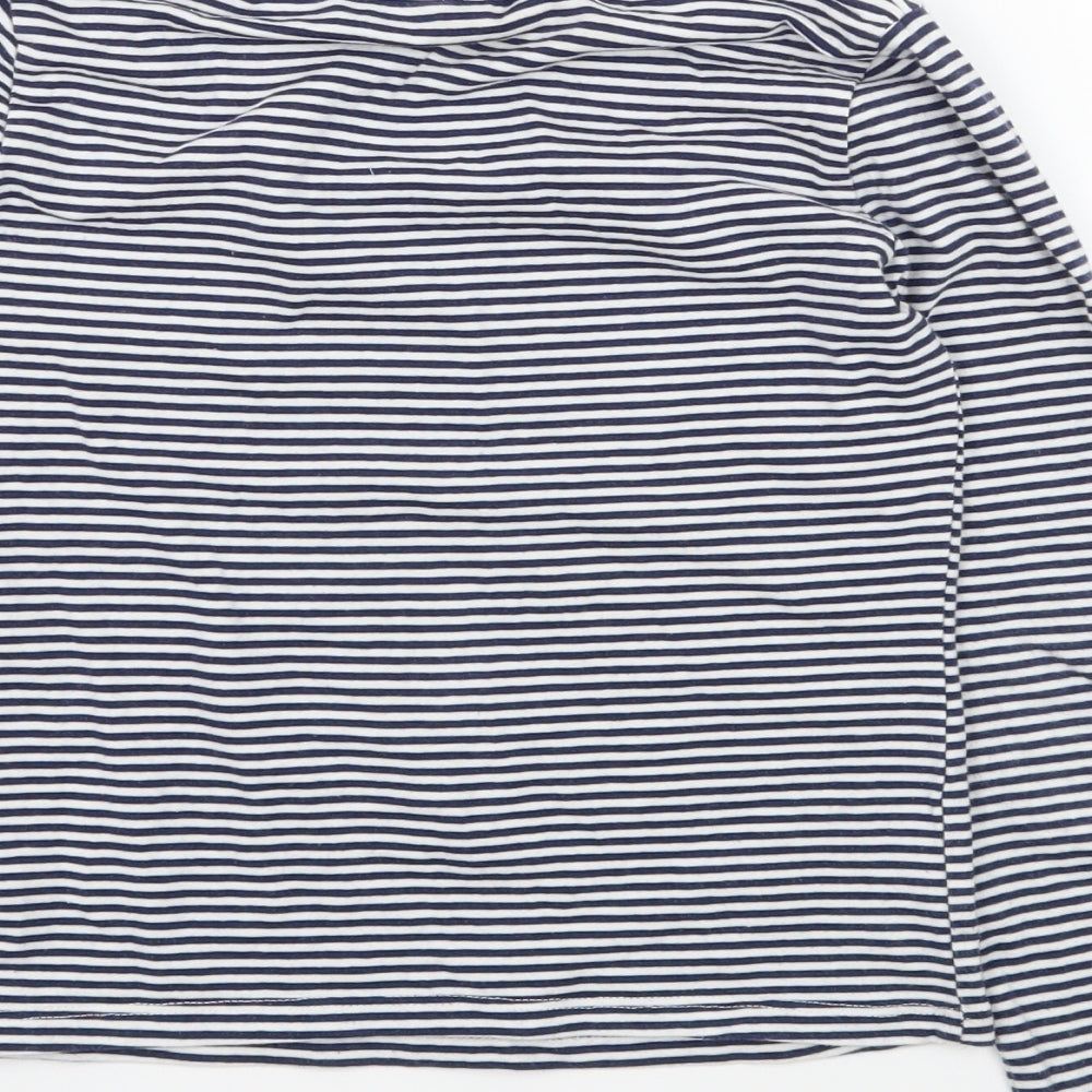 George Girls Blue Striped Jersey Basic T-Shirt Size 6 Years