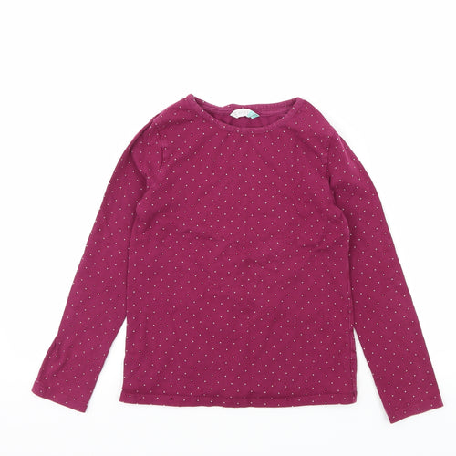 John Lewis Womens Pink Polka Dot Jersey Basic T-Shirt Size 6