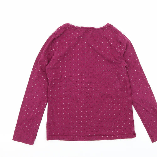 John Lewis Womens Pink Polka Dot Jersey Basic T-Shirt Size 6