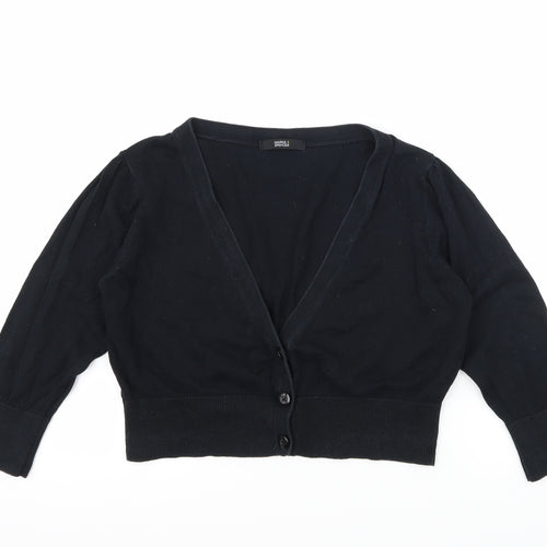 Marks and Spencer Womens Black  Knit Cardigan Jumper Size 12
