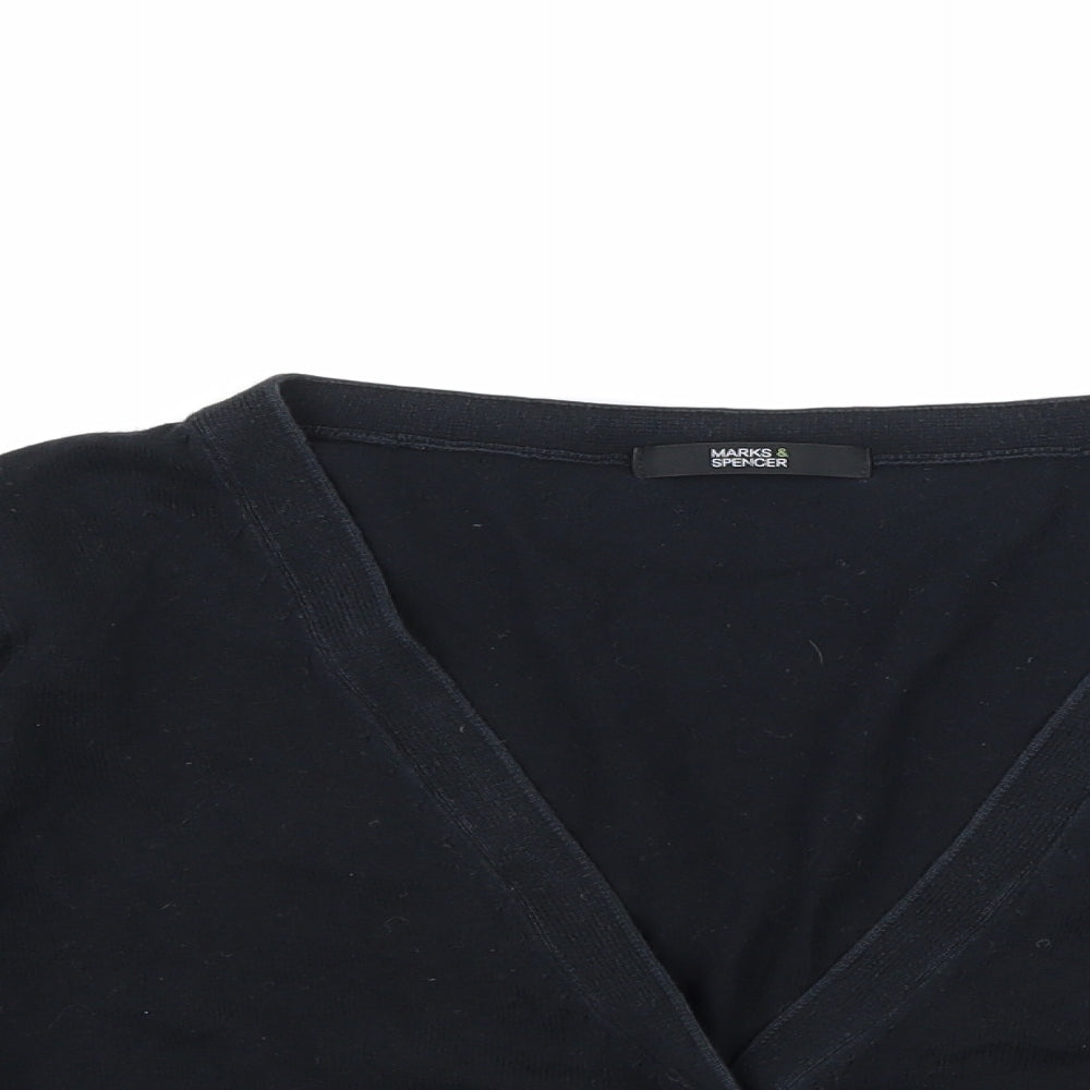 Marks and Spencer Womens Black  Knit Cardigan Jumper Size 12