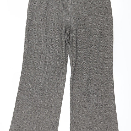 Marks and Spencer Womens Brown Herringbone Jersey Trousers  Size 32 L25 in