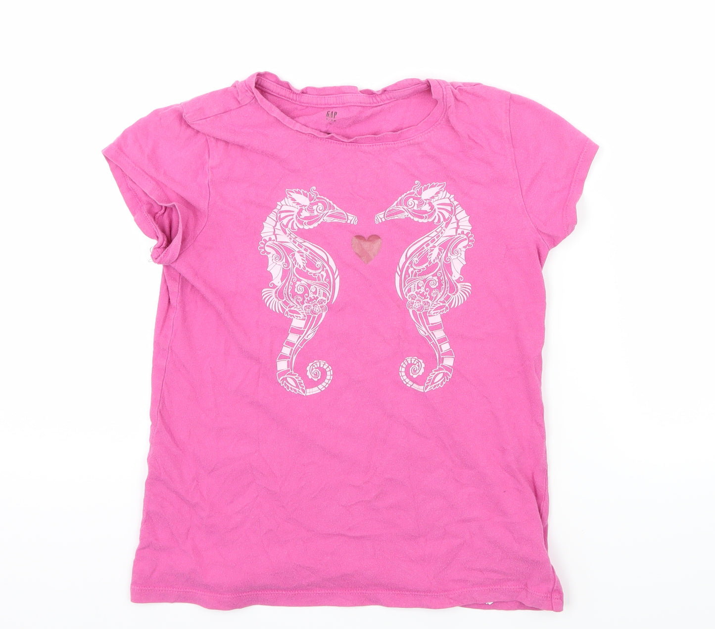 Gap Girls Pink  Jersey Basic T-Shirt Size L  - Seahorse