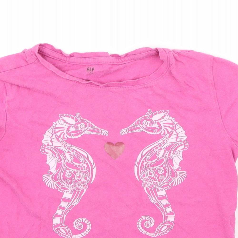 Gap Girls Pink  Jersey Basic T-Shirt Size L  - Seahorse