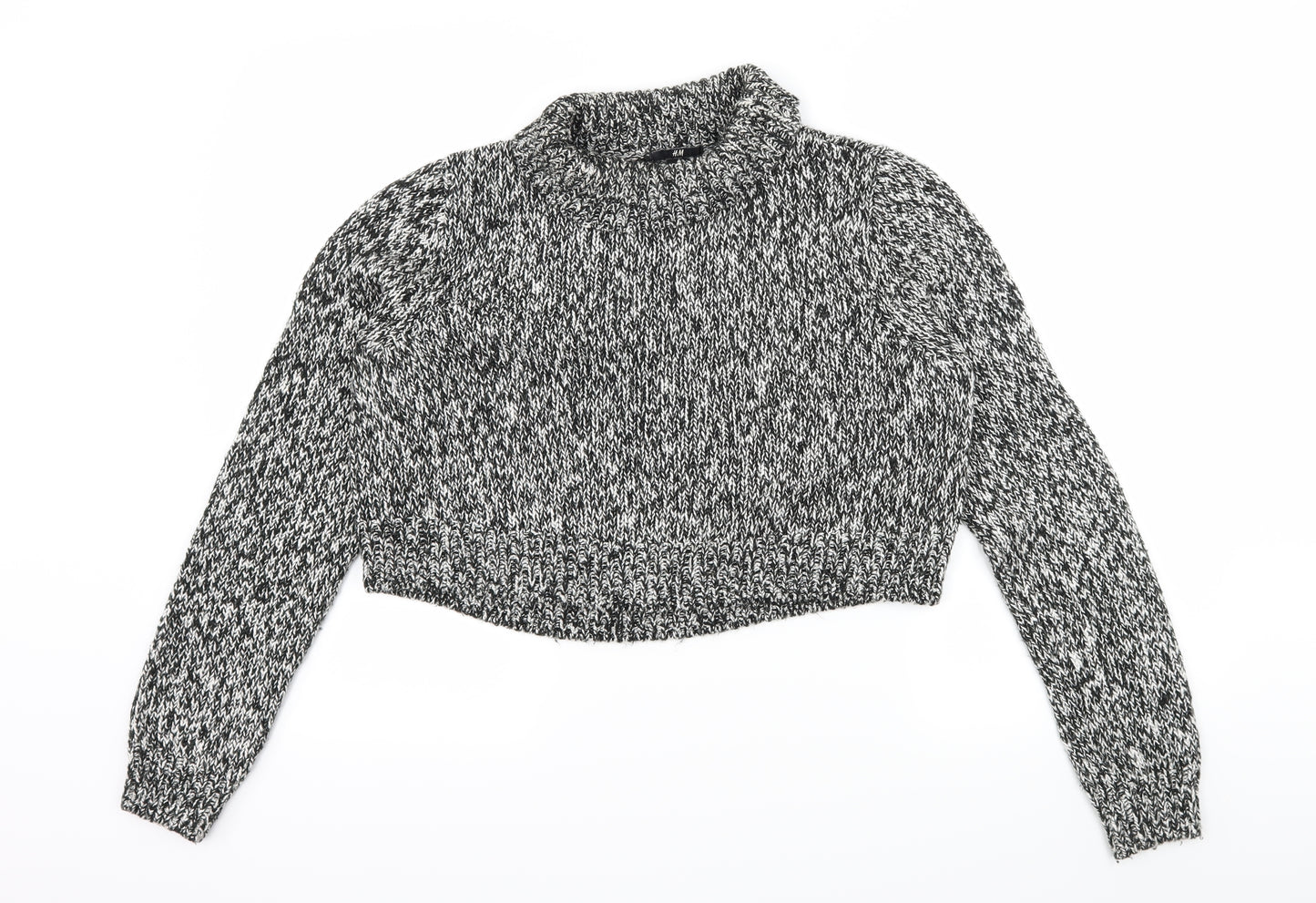 H&M Womens Black  Knit Pullover Jumper Size M