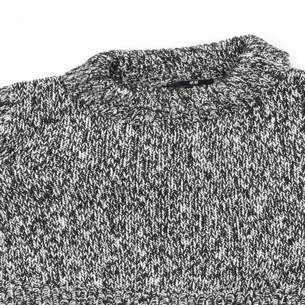 H&M Womens Black  Knit Pullover Jumper Size M
