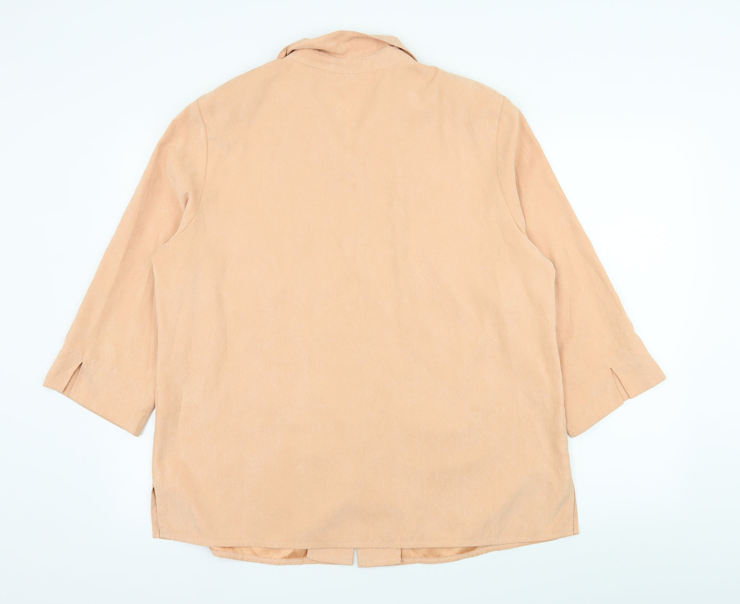 Preworn Womens Orange  Velour Basic Button-Up Size 18