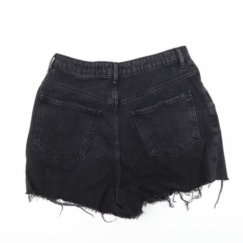 New Look Womens Black  Denim Hot Pants Shorts Size 12
