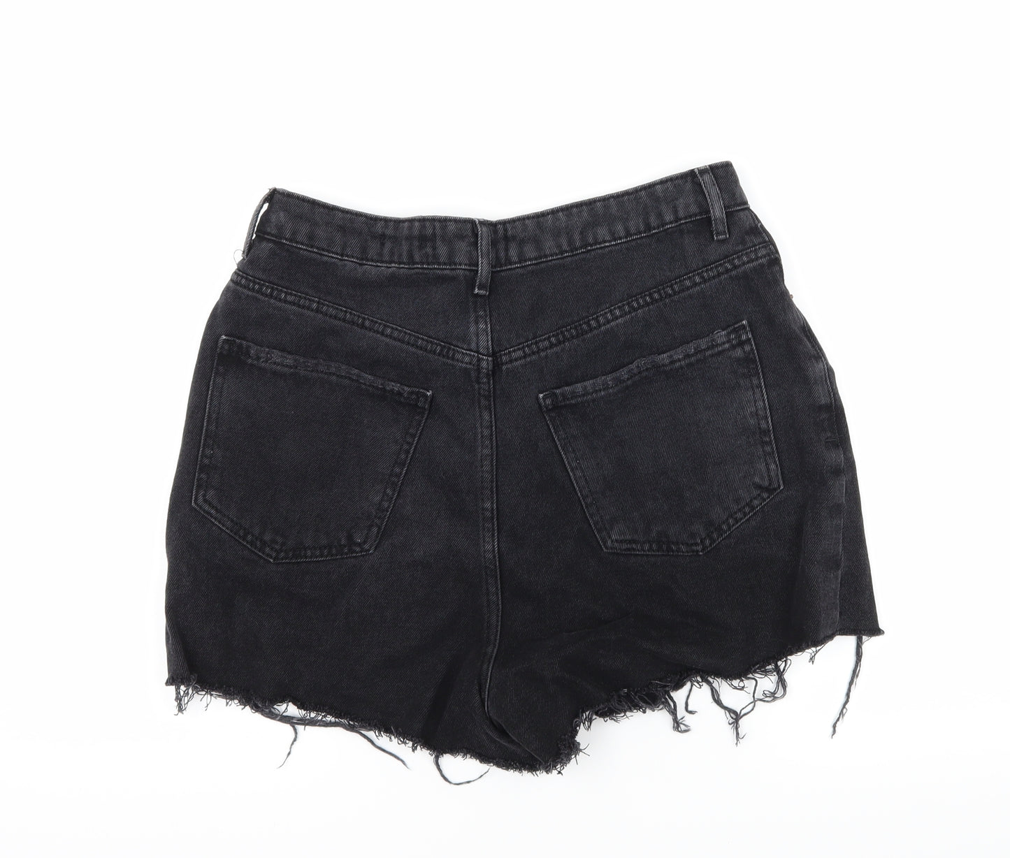 New Look Womens Black  Denim Hot Pants Shorts Size 12