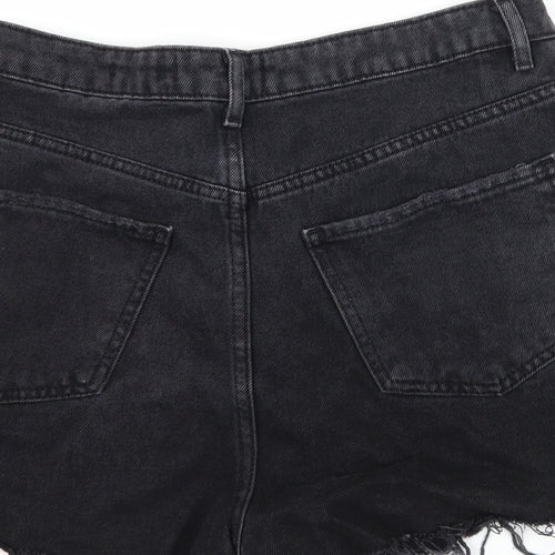 New Look Womens Black  Denim Hot Pants Shorts Size 12