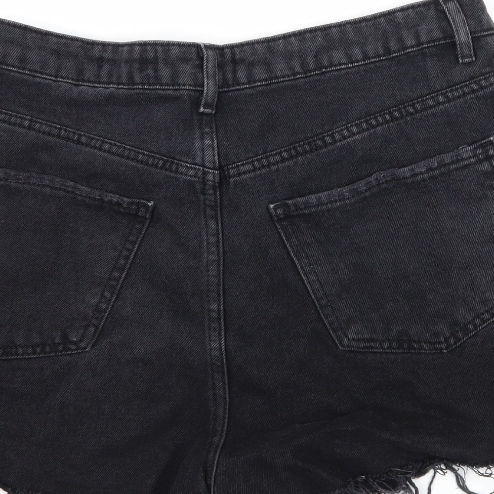 New Look Womens Black  Denim Hot Pants Shorts Size 12