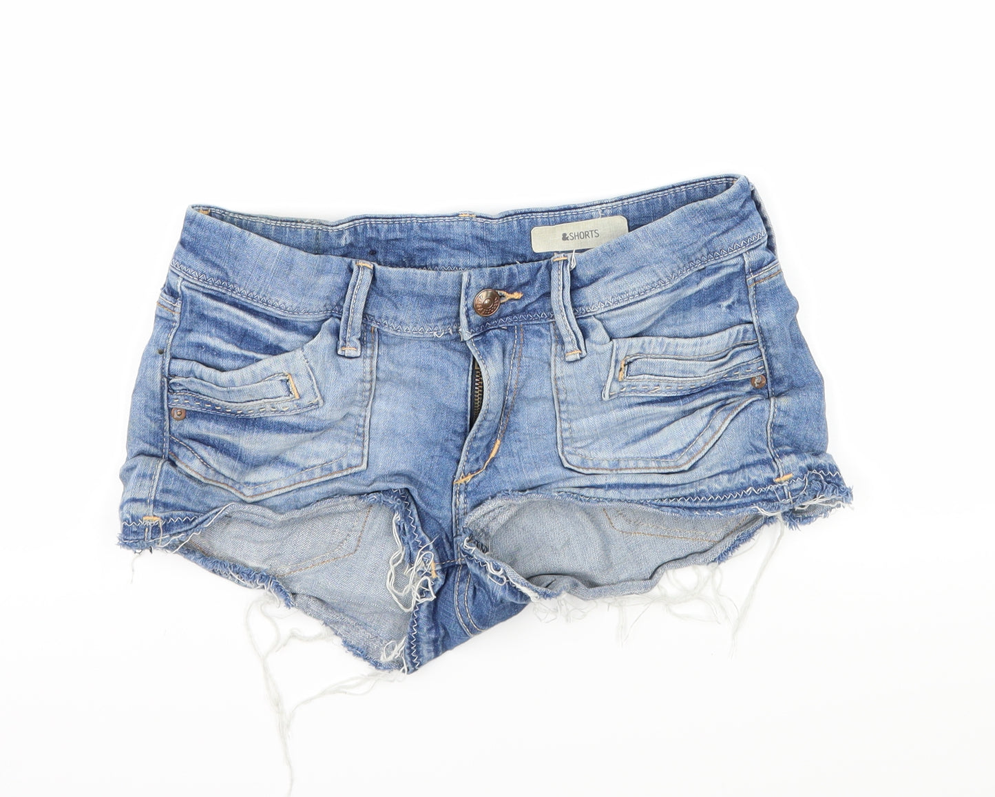 H&M Womens Blue  Denim Hot Pants Shorts Size 6